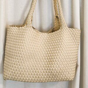 BCBG Woven Cream Tote Bag (looks like naghedi)